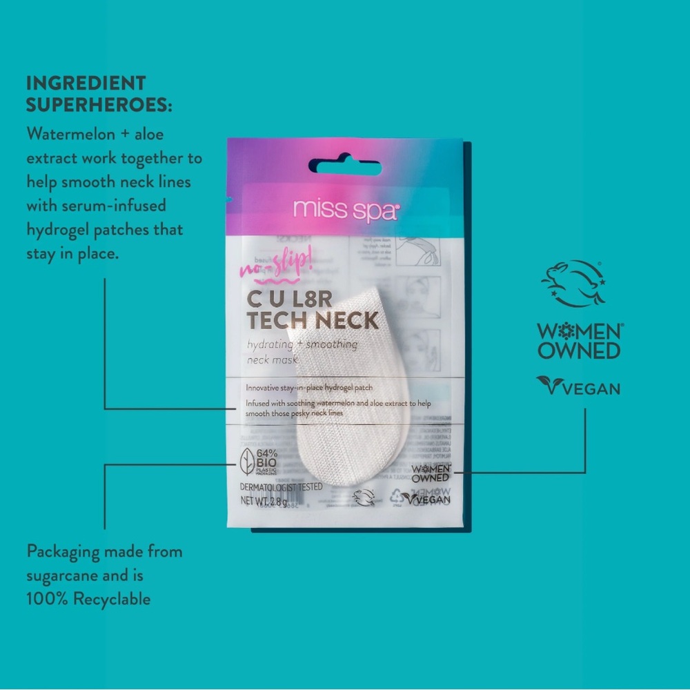 4x Miss Spa No-Slip Tech Neck Smoothing Neck Mask - Picture 5 of 5